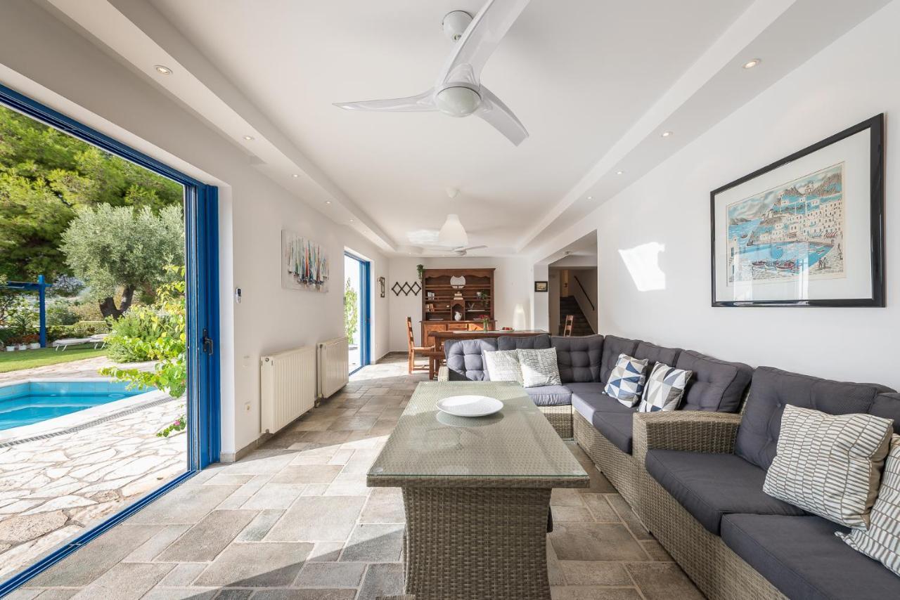 Summer Villa Pasiphae Private Pool - Bbq -Beach 2Min سونيو المظهر الخارجي الصورة