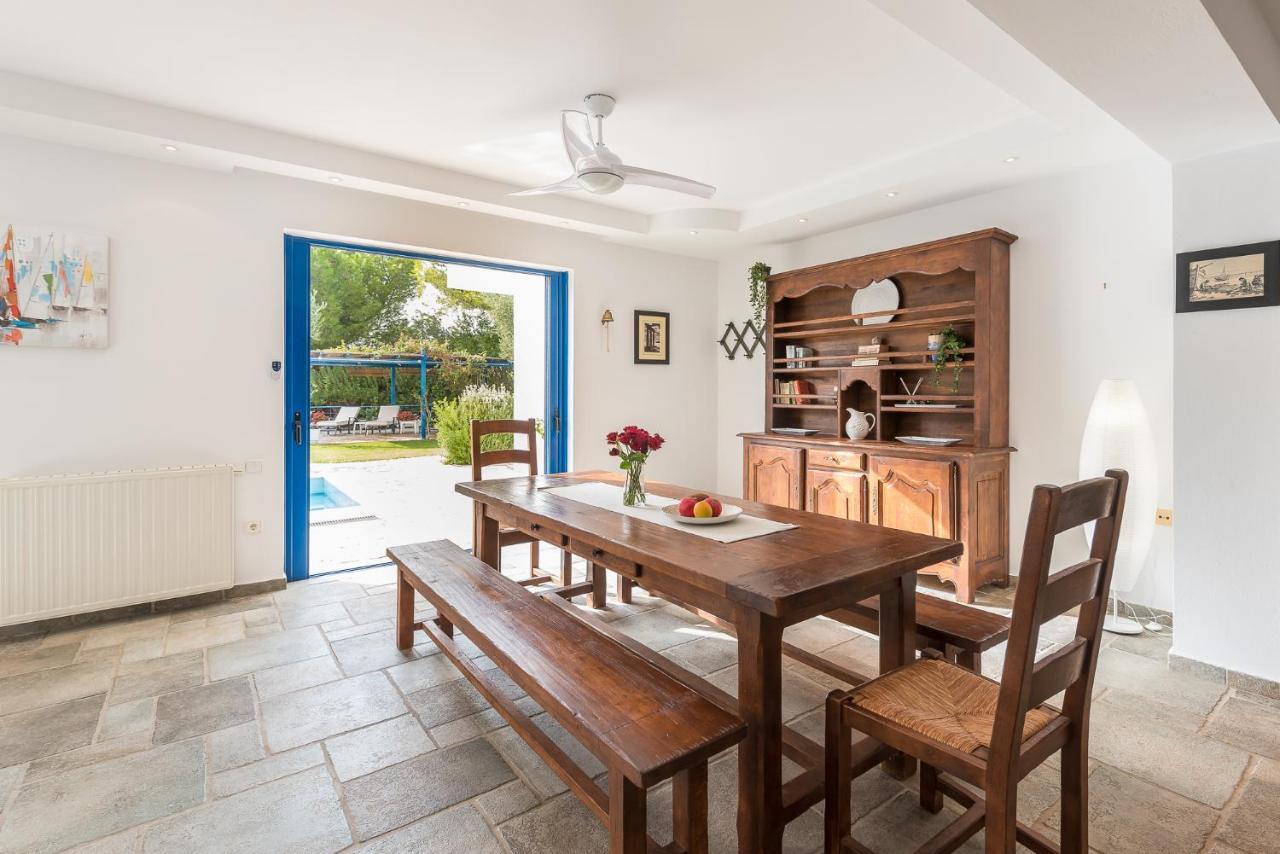 Summer Villa Pasiphae Private Pool - Bbq -Beach 2Min سونيو المظهر الخارجي الصورة